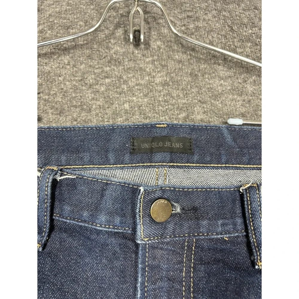 Uniqlo Jeans Mens 36x32 Blue Slim Straight Low Rise‎ Kaihara Selvedge Stretch